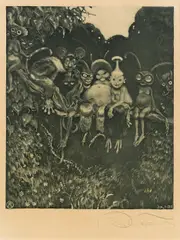 Richard Teschner, Konvolut: 7 Druckgrafiken, Lithografie und Radierung auf Papier; alle Blätter signiert, z. T. datiert und bezeichnet
