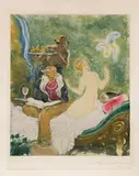 Richard Teschner, Der Paradiesvogel, coloured etchings on cardboard; signed and dated at the lower right: "Richard Teschner 1926"; framed