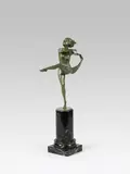 Tänzerin by Josef Lorenzl, Bronze, gegossen, kaltbemalt; signiert: "Lorenzl", "Argentor Wien"; Steinsockel, sold Feb 2016