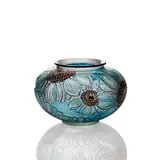 Dahlias Vase, No. 938 by René Lalique, blue stained and black enamelled, sold Apr 2021