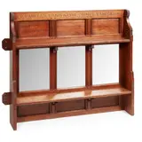 Charles Eastlake, OVERMANTEL MIRROR, CIRCA 1870, 1870, carved oak with three mirror plates