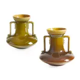 Christopher Dresser, TWO TWIN-HANDLED VASES, CIRCA 1880, 1880, glazed earthenware