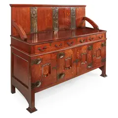 Edgar Wood, ARTS & CRAFTS OAK SIDEBOARD, CIRCA 1896-8, 1896, oak