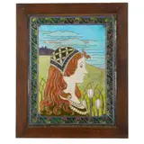 Clement Heaton, ARTS & CRAFTS RECTANGULAR PLAQUE, DATED 1898, 1898, copper cloisonné enamel