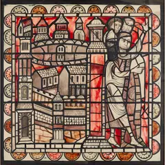 DESIGN FOR STAINED GLASS by Arnold Wathen Robinson, together with FIVE STAINED GLASS CARTOONS, sold Apr 2021