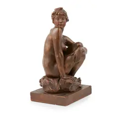 William Reid Dick, FIGURE OF A SEATED GIRL, DATED 1924, 1924