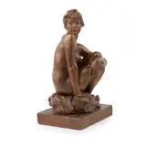 William Reid Dick, FIGURE OF A SEATED GIRL, DATED 1924, 1924