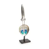 Archibald Knox, 'CYMRIC' CORONATION SPOON, 1901, 1901, silver and enamel with cast inscription AC/ ER VII