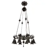 Alessandro Mazzucotelli, LARGE CEILING LIGHT, CIRCA 1910, 1910, wrought iron