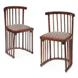 Josef Hoffmann, PAIR OF SECESSIONIST 'FLEDERMAUS' DRAWING ROOM CHAIRS, CIRCA 1905, 1905