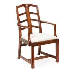 Ambrose Heal, ARTS & CRAFTS ARMCHAIR, CIRCA 1930, 1930, black walnut inlaid with mother of pearl