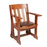 Leonard Wyburd, ‘ATHELSTAN’ ARTS & CRAFTS ARMCHAIR, CIRCA 1900, 1900, oak with leather drop-in seat
