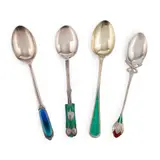 Archibald Knox, ART NOUVEAU SILVER AND ENAMEL TEASPOON, BIRMINGHAM 1903, 1903, ART NOUVEAU SILVER & ENAMEL TEASPOON