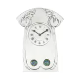 Archibald Knox, 'TUDRIC' PEWTER AND ENAMEL MANTEL CLOCK, CIRCA 1900