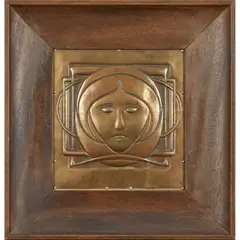 Talwin Morris, GLASGOW SCHOOL SYMBOLIST PANEL, CIRCA 1900, 1900, repoussé brass