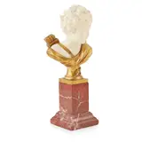Agathon Léonard, BUST OF CUPID, CIRCA 1900, 1900, ivory and gilt bronze