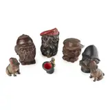 Bernhard Bloch, GROUP OF AUSTRIAN TERRACOTTA TOBACCO JARS AND FIGURES, CIRCA 1900, 1900