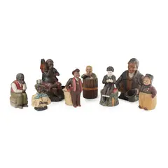 Johann Maresch, EIGHT TERRACOTTA TOBACCO JARS, CIRCA 1900, 1900, together with a TERRACOTTA FIGURE OF A COUPLE