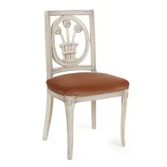 André Groult, PAINTED SIDE CHAIR, CIRCA 1911, 1911, the moulded openwork back carved with a stylised basket of flowering roses above an upholstered seat on tapering legs