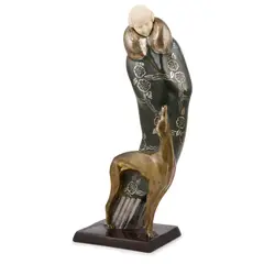 Solange Bertrand, 'ELÉGANTE AU LEVRIER', ART DECO BRONZE AND IVORY FIGURE, CIRCA 1925, 1925