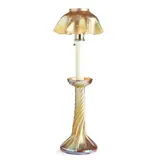Tiffany Studios, IRIDESCENT 'FAVRILE' GLASS CANDLE LAMP & SHADE, CIRCA 1910