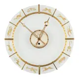 ZODIAC WALL CLOCK by Heinrich Johannes Möller, the glass dial with applied brass chapter ring with all twelve signs of the zodiac, sold Nov 2020