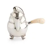 Georg Jensen, SILVER & IVORY MOUNTED 'MAGNOLIA BLOSSOM' HOT MILK POT AND COVER, DESIGNED 1905