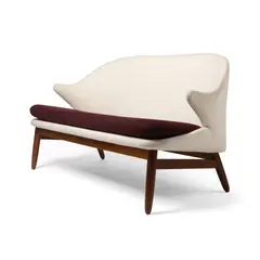 Hans Olsen, Settee, teak and wool