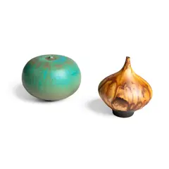 Rose Cabat, Two 'Feelies' Onion Skin Feelie Brown / Squat Feelie Aqua