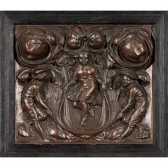 Benjamin Creswick, CAST BRONZED IRON PANEL, 1886, 1886