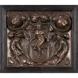 Benjamin Creswick, CAST BRONZED IRON PANEL, 1886, 1886