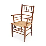 STAINED BEECH ‘SUSSEX’ ARMCHAIR, CIRCA 1890 by Philip Speakman Webb, 1890, sold Apr 2020