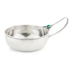 Charles Robert Ashbee, ARTS & CRAFTS SILVER BUTTER DISH, LONDON, 1904, 1904, the hand-hammered silver circular bowl with elongated wirework handle