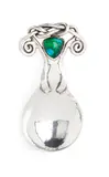 Omar Ramsden, ARTS & CRAFTS SILVER & ENAMEL CADDY SPOON, LONDON 1906, 1906, set with enamel