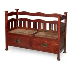 Walter Cave, RARE ARTS & CRAFTS OAK HALL SETTLE, CIRCA 1900, 1900
