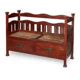 Walter Cave, RARE ARTS & CRAFTS OAK HALL SETTLE, CIRCA 1900, 1900