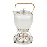William Arthur Smith Benson, RARE ARTS & CRAFTS SILVER KETTLE ON BURNER STAND, LONDON 1910