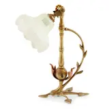 ARTS & CRAFTS COPPER AND BRASS TABLE LAMP, CIRCA 1900 by William Arthur Smith Benson, 1900, embellished with copper leaves, sold Apr 2020