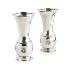 A. E. Jones, PAIR OF SILVER TRUMPET VASES, BIRMINGHAM 1921, 1921
