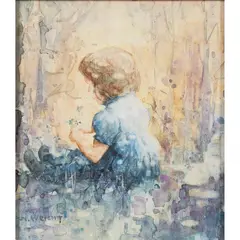 Margaret Isobel Wright, 'PICKING BLUEBELLS'