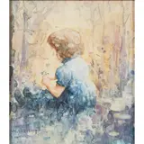 Margaret Isobel Wright, 'PICKING BLUEBELLS'