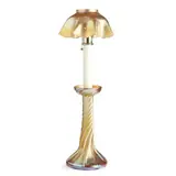 IRIDESCENT 'FAVRILE' GLASS CANDLE LAMP & SHADE, CIRCA 1910 by Tiffany Studios, 1910, sold Apr 2020