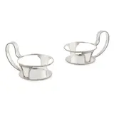 PAIR OF WHITE METAL TEA GLASS HOLDERS, CIRCA 1920 by Josef Hoffmann, 1920, sold Apr 2020