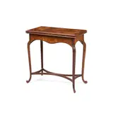 ART NOUVEAU WALNUT AND MARQUETRY INLAID CARD TABLE, CIRCA 1900 by Émile Gallé, 1900, sold Apr 2020