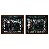 Gordon Macwhirter Webster, PAIR OF STAINED, PAINTED AND LEADED GLASS PANELS, CIRCA 1950, 1950