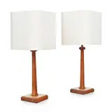 Betty Joel, PAIR OF SATIN BIRCH TABLE LAMPS, CIRCA 1926, 1926