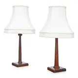 Betty Joel, NEAR PAIR OF ANDOMAN PADOUK WOOD TABLE LAMPS, CIRCA 1926, 1926