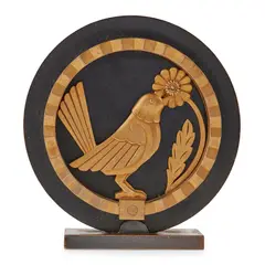 Adalbert-Georges Szabo, FRENCH ART DECO GILDED BRASS PLAQUE, CIRCA 1930, 1930, the whole on a bronze plinth