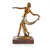 Josef Lorenzl, DANCING GIRL, CIRCA 1925, 1925, bronze with gilt and silvered patination