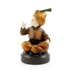 Prof. Otto Poertzel, ART DECO BRONZE AND IVORY FIGURE OF A SEATED INDIAN BOY, CIRCA 1920, 1920, raised on a turned marble plinth